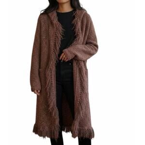 Lost Island Women's S/M Multicolor Long Sleeve Open Front Comfy Long Cardigan